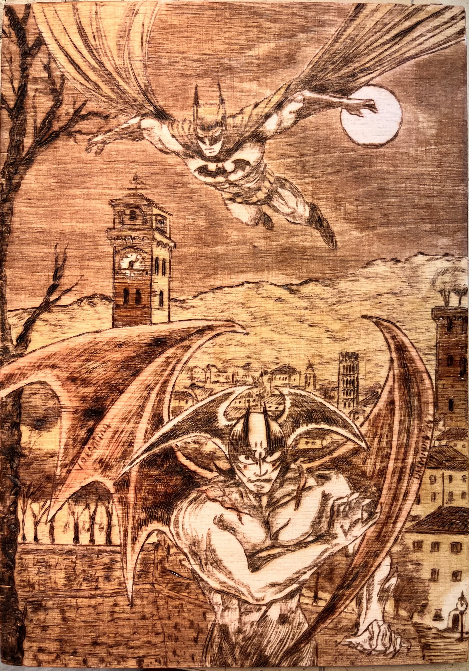Batman e Devilman sulle Mura di Lucca