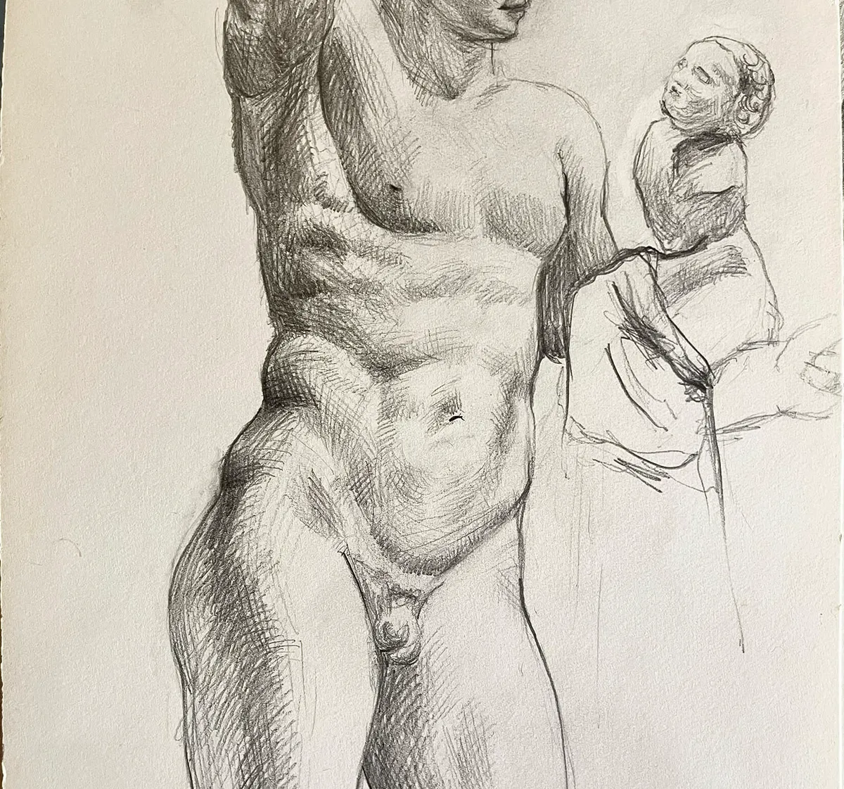 Disegno dal vero di statua greca