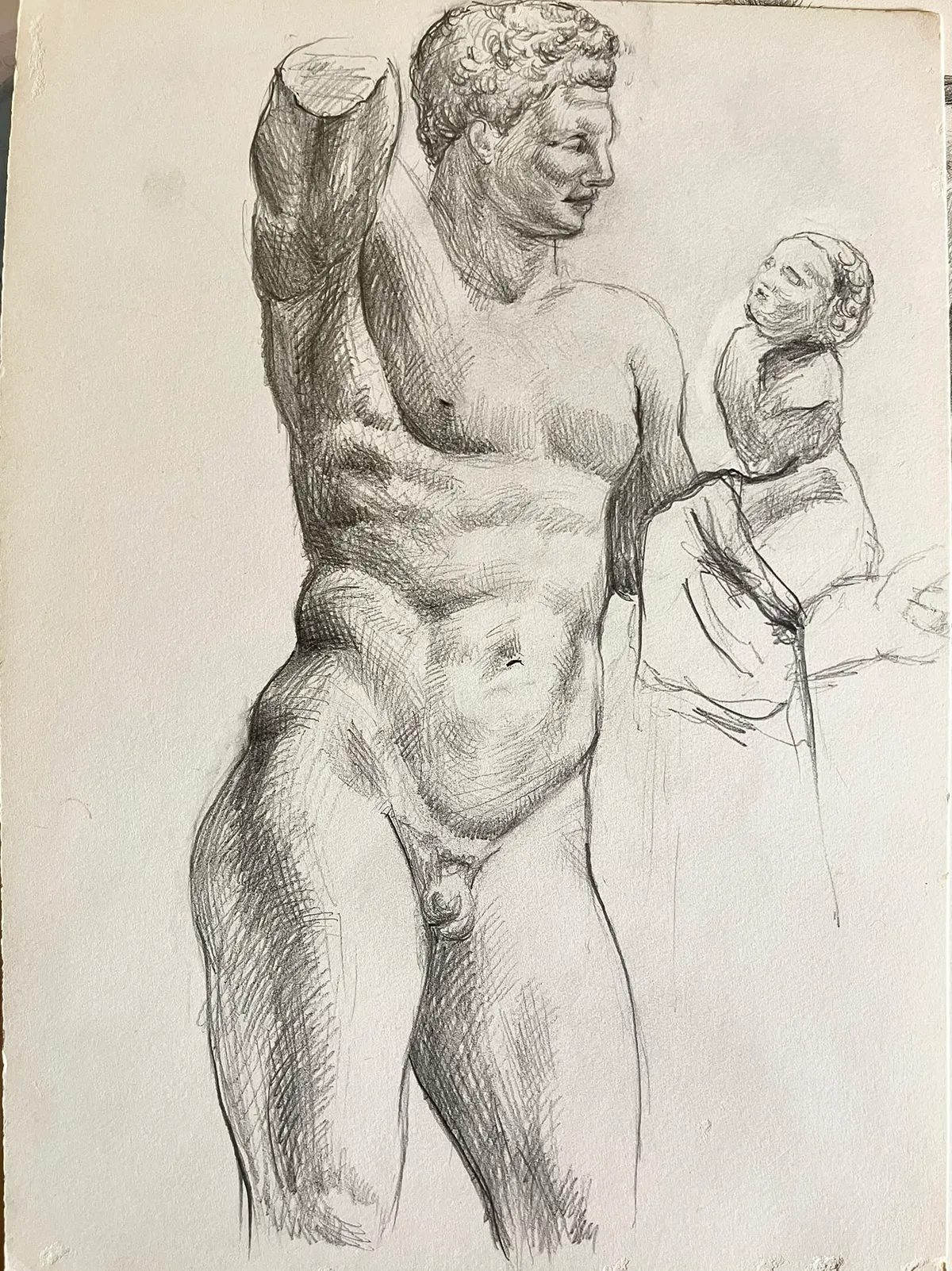 Disegno dal vero di statua greca