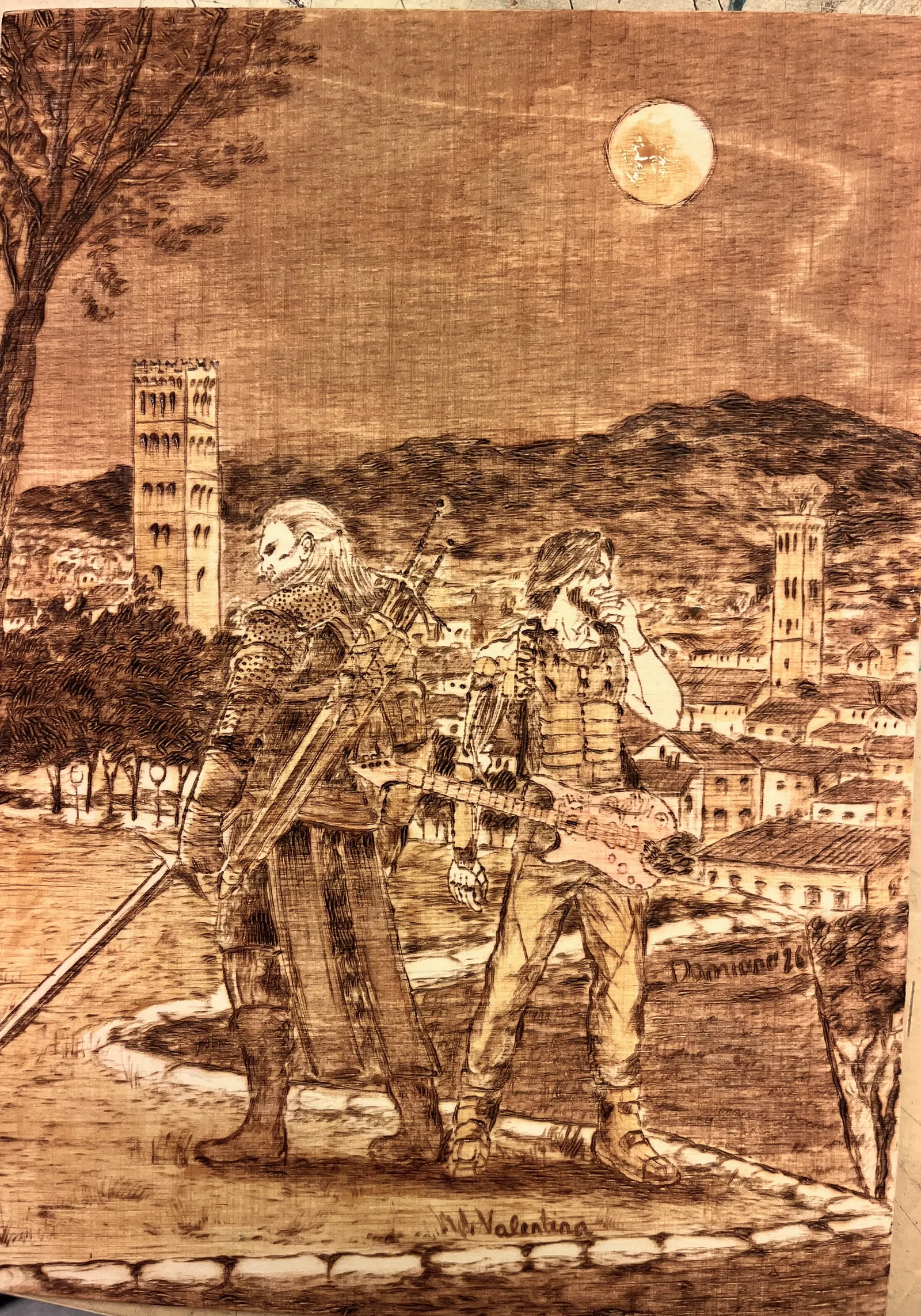 Geralt e Johnny Silverhand sulle Mura di Lucca