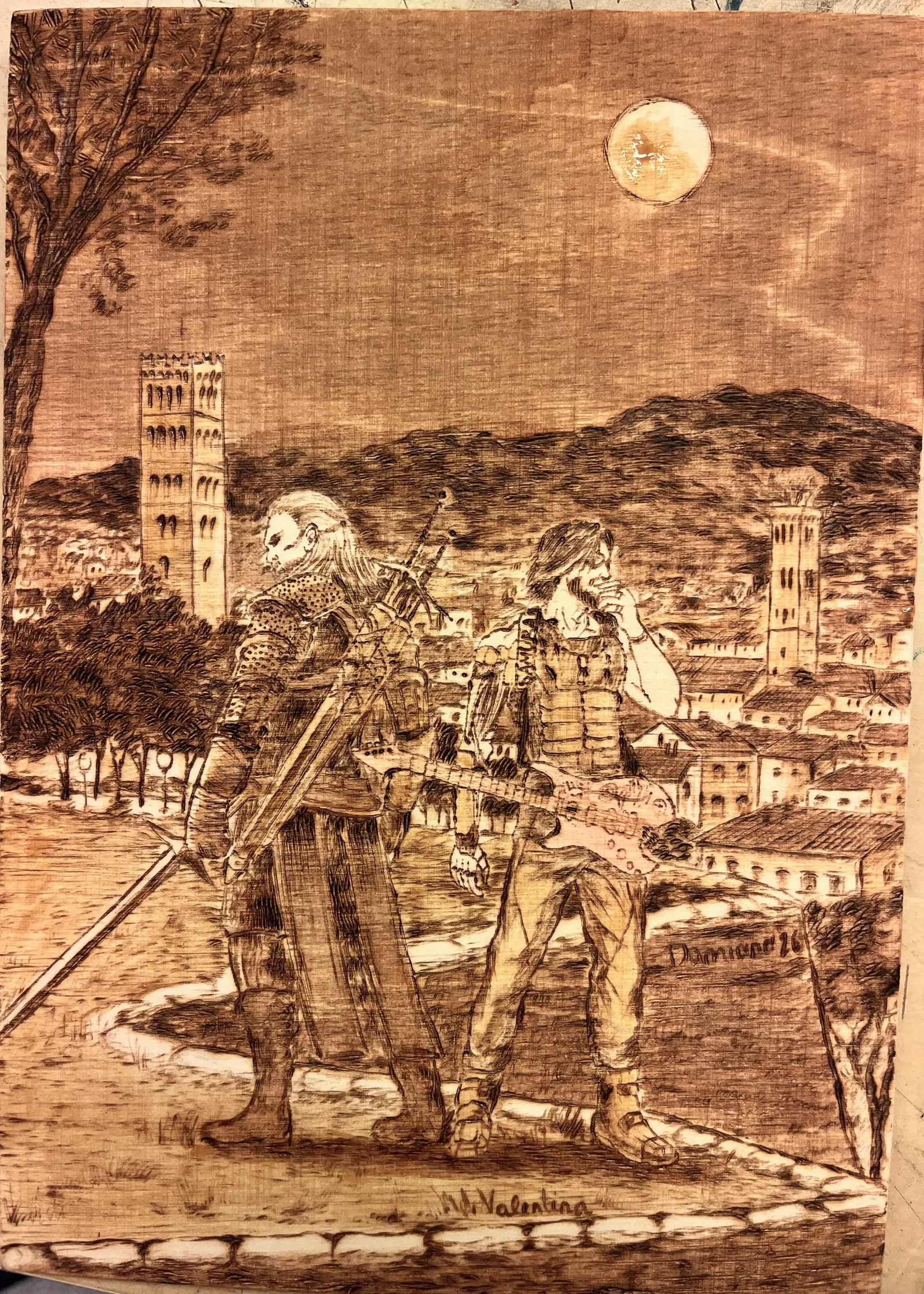 Geralt e Johnny Silverhand sulle Mura di Lucca