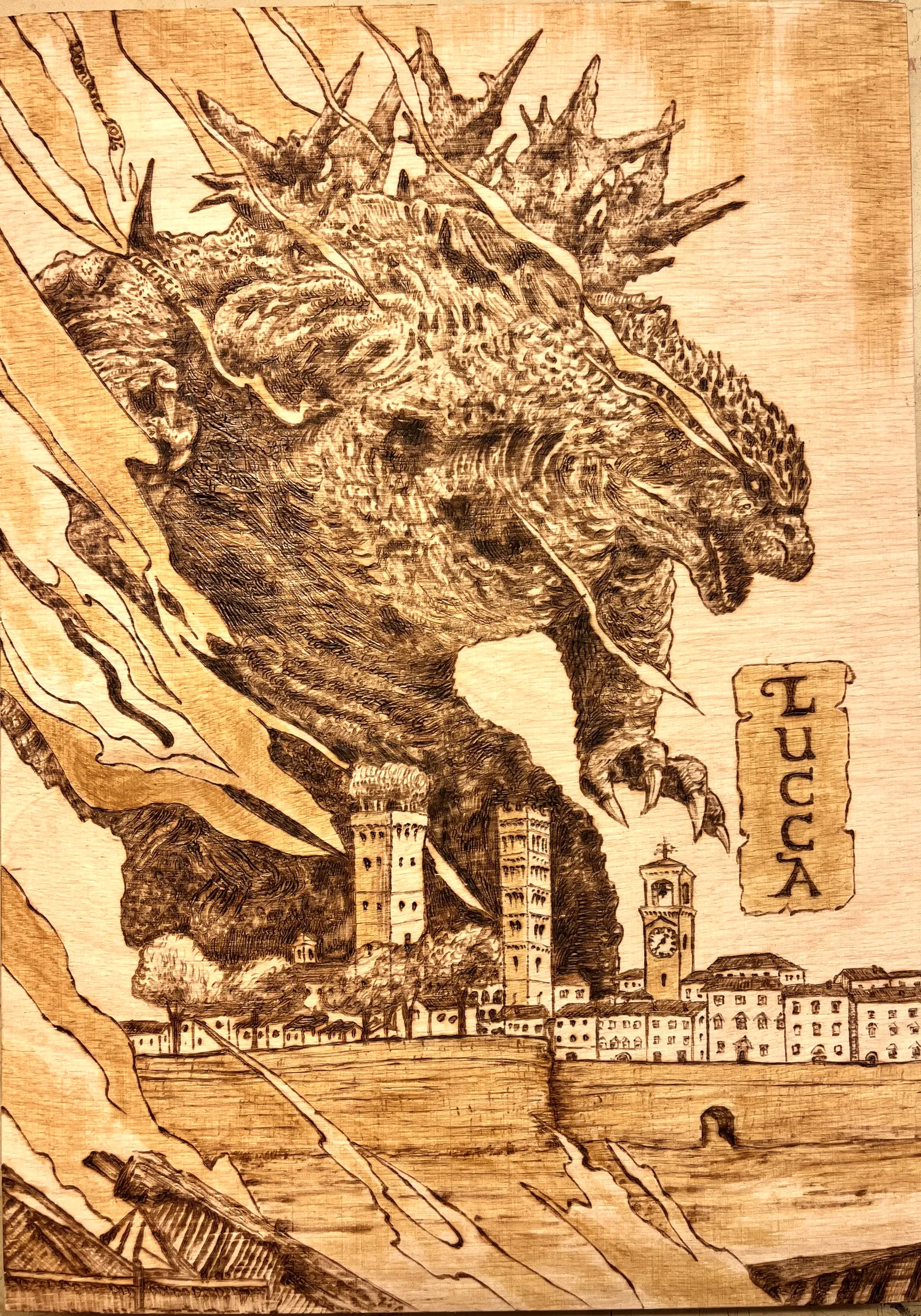 Godzilla sulle Mura di Lucca
