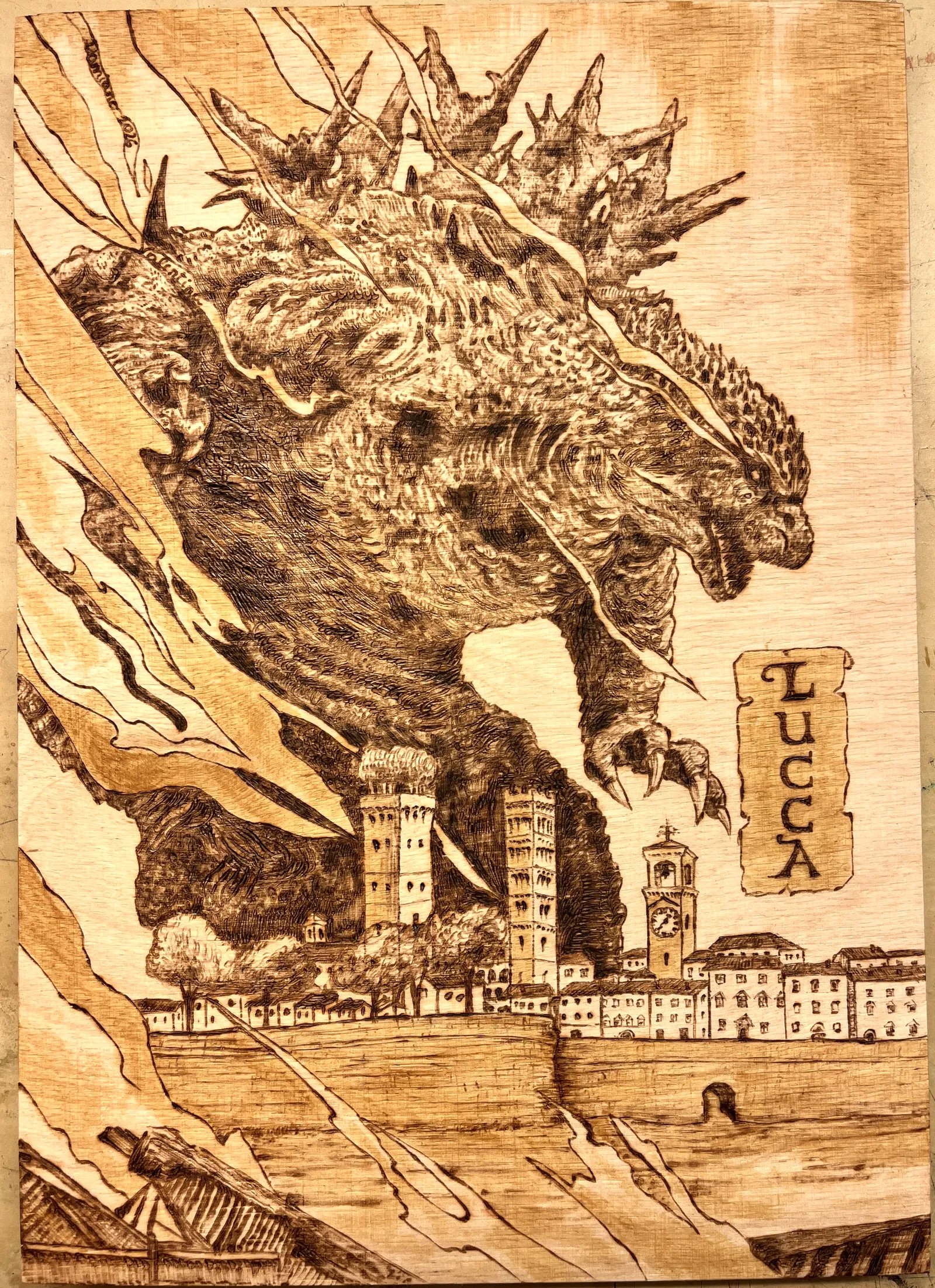 Godzilla sulle Mura di Lucca